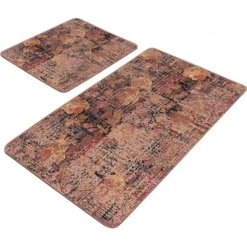 Koupelnová předložka Hnědé sametové koupelnové předložky v sadě 2 ks 60x100 cm – Mila Home ID_1769074