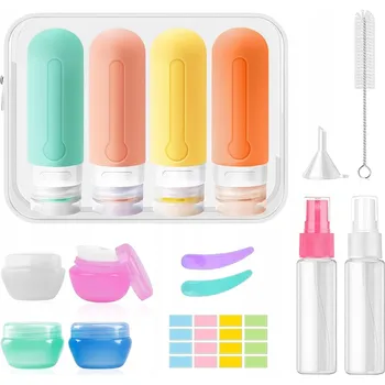 Kosmetická taška Sada Silikonových Cestovních Lahviček Kosmetická Taštička Nádoby do letadla