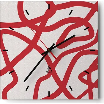 Hodiny Nástěnné hodiny do kuchyně 30x30 Minimalistické Stylové hodiny na skle Loft Tiché