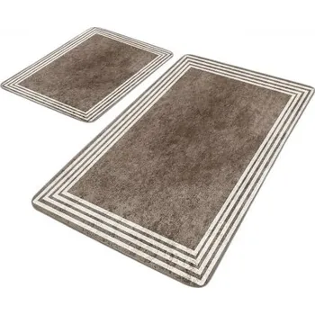 Koupelnová předložka Taupe sametové koupelnové předložky v sadě 2 ks 60x100 cm – Mila Home ID_1769072