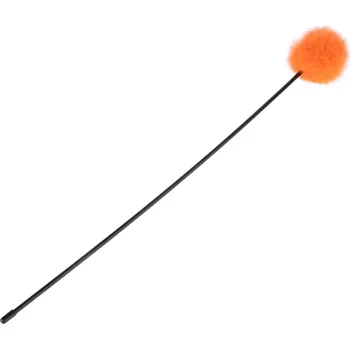 Hračka pro kočku zooplus Basics škádlítko s peřím a bambulí oranžové pro kočky