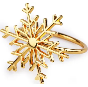 Vánoční dekorace Kovový kroužek na ubrousek vánoční vločka