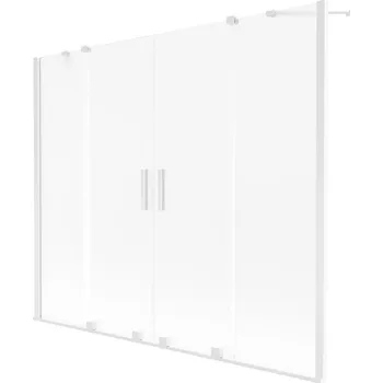 Vanová zástěna Mexen Velar Duo vanová zástěna 2dílná posuvná 190 x 150 cm, matná, bílá - 896-190-000-32-20 Vanové zástěny