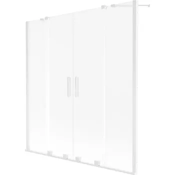 Vanová zástěna Mexen Velar Duo vanová zástěna 2-křídlá posuvná 150 x 150 cm, matné sklo, bílá - 896-150-000-32-20 Vanové zástěny
