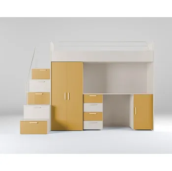 Dětská postel Nábytek PEGAS s.r.o. Patrová postel PARADISE 4S Kašmír Žlutá Curry mat