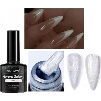 Lak na nehty Hybridní UV lak Aurora Galaxy perleťový vrchní lak opalizující mořská panna #1