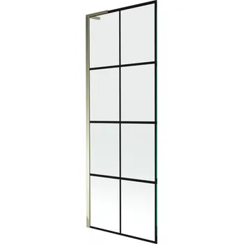 Vanová zástěna Mexen Next L vanová zástěna 1-křídlová 70 x 150 cm, černá mřížka, zlatá - 895-070-000-03-77-50 Vanové zástěny