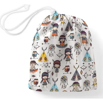 Školní sáček Bavlněný pytlík/sáček na přezůvky Sandra SA-045 Malí indiáni