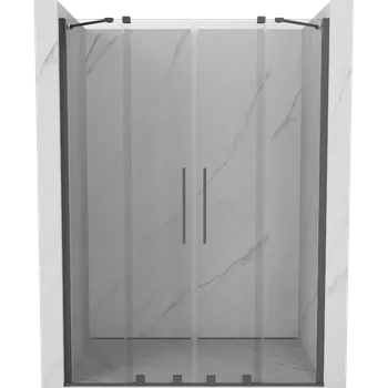 Sprchové dveře Mexen Velar Duo posuvné sprchové dveře 150 cm, transparentní, kartáčovaná zbraňově šedá - 871-150-000-02-66 Sprchové dveře