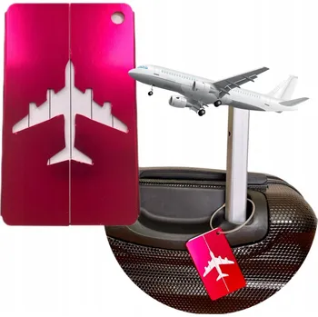 IDENTIFIKAČNÍ ŠTÍTEK na Kufr ZÁVĚSKA BAGAŽ Adresář na Kufr Růžový