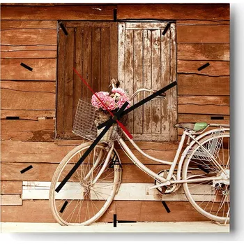 Hodiny Nástěnné hodiny do kuchyně 30x30 Kolo Stylové hodiny na skle Loft Tiché