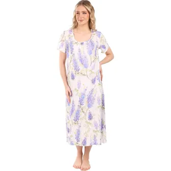 Dámské noční prádlo Lamido Dámská noční košile Danča šeřík na bílé 3XL (CZ62 / EU58 (3XL)) - doprava od 59 Kč