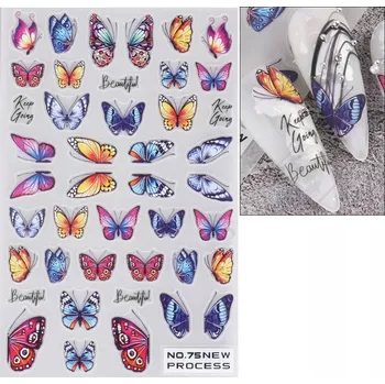 samolepka Samolepicí 3D motýlkové Samolepky na nehty R167