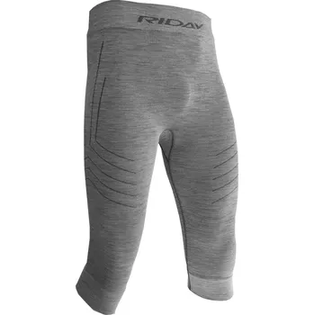 Pánské kalhoty RIDAY kalhoty HEAVY MERINO 3/4 Funkční silver - S/M