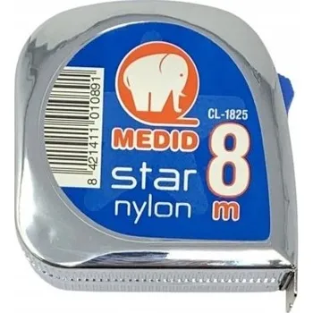 metr MEDID CL-1825 Svinovací metr 8m s chromovaným pouzdrem
