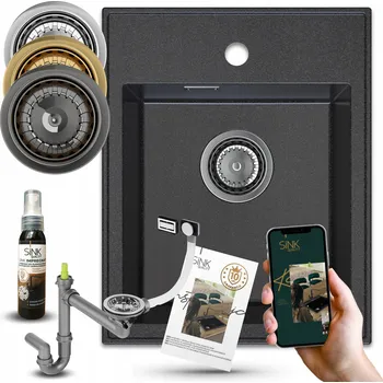 Granitový dřez Jednokomorový granitový dřez Sink Quality VELTO