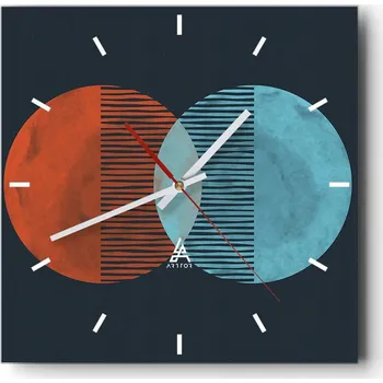 Hodiny Nástěnné hodiny do kuchyně 30x30 Abstrakce Stylové hodiny na skle Loft Tiché