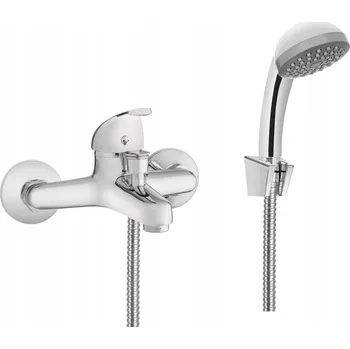 Vodovodní baterie Nástěnná vanová a sprchová baterie s jednou pákou Invena Perea, stříbrná