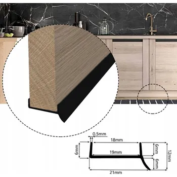 soklová lišta PVC lišta 19 x 12, délka 150 cm, černá
