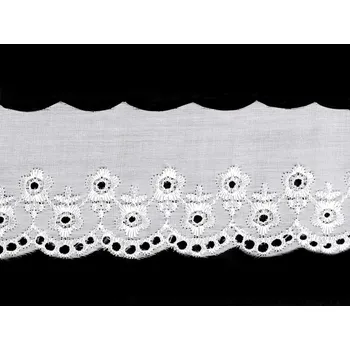 Krajka Madeira - štykování šíře 60 mm, barva bílá