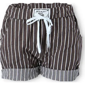 Kraťasy proužek do gumy 21888 barva: hnědá tmavá