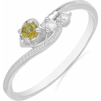 Prsten Prsten stříbrný s broušeným nanozultanitem a zirkony Ag 925 031131 ZUL 52 mm (US 6), 1,41 g