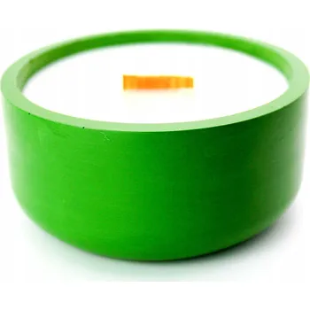 Svíčka Ručně vyráběná vonná svíčka ze sójového vosku – zelená nádoba z гипсового материала,