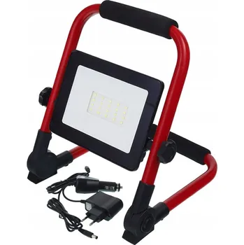 LED akumulátorový reflektor, 12/230V, 10W Nabíječka + Stojan NLAKU10WH