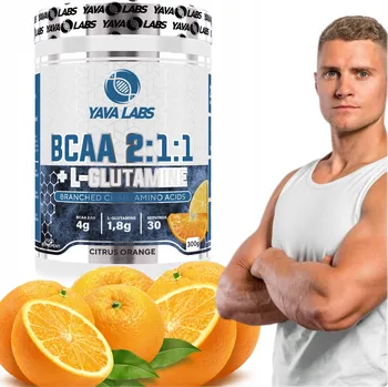 Aminokyselina BCAA s glutaminem v prášku 300 g pomeranč – yava labs 300 g pomeranč