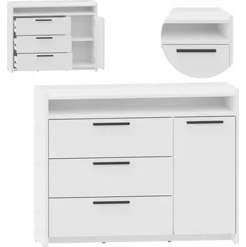 Komoda Komoda ALTIVO COM 100 1D3SWO biała, velká skříňka, regál na oblečení, dokumenty