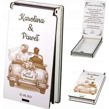 Obraz PERSONALIZOVANÁ OBÁLKA na peníze SVATBA DÁREK S BÍLOU PAMÁTKOU