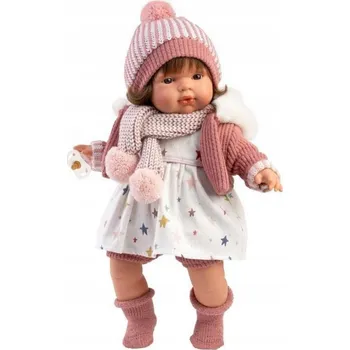 LLorens 38574 LOLA - realistická panenka se zvuky a měkkým látkovým tělem - 38 cm