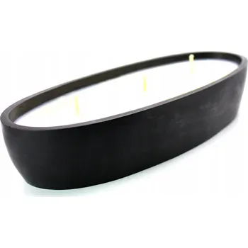 Svíčka Vonná svíčka ze sójového vosku – černý oválný tvar z гипсовой смеси, ruční výroba, dárek