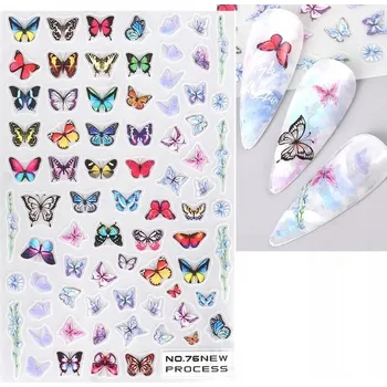 samolepka Samolepky na nehty samolepící motýlci 3D R168