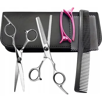 Kadeřnické nůžky Kadeřnické nůžky efilační profesionální sada XXL na vlasy 7v1 POUZDRO