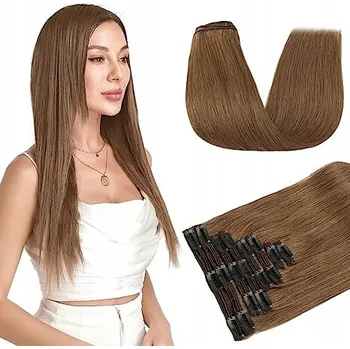 Paruka PARUKA Z PRAVÝCH VLASŮ DLOUHÁ TMAVĚ HNĚDÁ SNOILITE