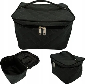 Kosmetická taška KOSMETICKÁ TAŠKA KUFŘÍK CESTOVNÍ DÁMSKÁ PÁNSKÁ ORGANIZÉR PROSTORNÁ VELKÁ ČERNÁ