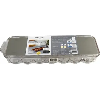 Úložný box SMUKEE Úložný box na vejce do lednice 37,7 x 11,6 x 8,5 cm ŠEDÝ
