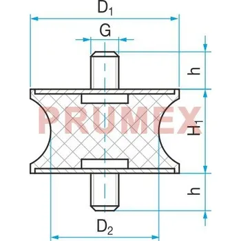 Silentblok nápravy Silentblok TP1 - 57x44/45 M10x28
