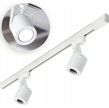 Bodové svítidlo Bílý 3fázový lištový systém 2x reflektor GU10 + 1m lišta - sada