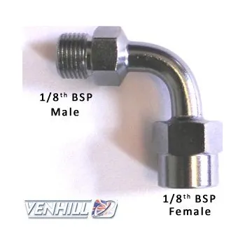 VENHILL swivel joint Venhill POWERHOSEPLUS E690 90 deg 1/8 TH BSP chrom