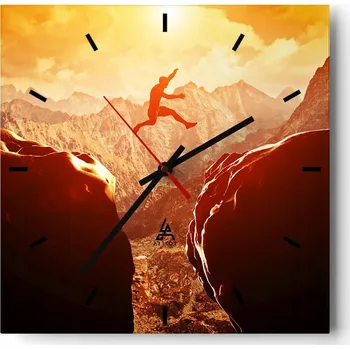 Hodiny Nástěnné hodiny do kuchyně 30x30 Sportovní Stylové hodiny na skle Loft Tiché