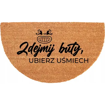 Rohožka KOKOSOVÁ ROHOŽKA EKOLOGICKÁ ODOLNÁ 40X70CM PROTISKLUZOVÁ PŮLKRUHOVÁ