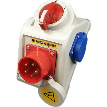 Elektrická zásuvka Zásuvka s jističem 16A 5p s PCE zásuvkou 230V a vypínačem 0-1