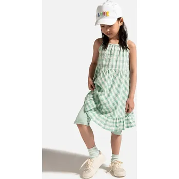 Dámské šaty Bavlněné šaty Coccodrillo zelená barva, maxi, HOLIDAY SPLASH GIRL KIDS WC5128301HGK 70X, vel. 110