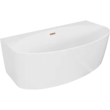 Vana Mexen Bruna volně stojící přisazená vana 170 x 88 cm, bílý lesk, kartáčovaná měď - 52731708800-65 Volně stojící vany