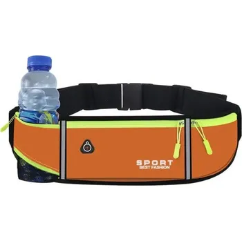 Outdoorové zavazadlo Sportovní běžecká ledvinka s držákem na láhev voděodolná kapsa běh cyklistika fitness jogging lehké pohodlné nošení oranžová