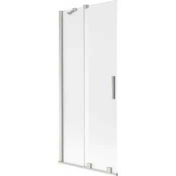 Vanová zástěna Mexen Velar vanová zástěna 2křídlová posuvná 85 x 150 cm, matná, kartáčovaný nikl - 896-085-000-31-97 Vanové zástěny