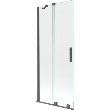 Vanová zástěna Mexen Velar vanová zástěna 2křídlová posuvná 85 x 150 cm, transparentní, broušená gun šedá - 896-085-000-01-66 Vanové zástěny