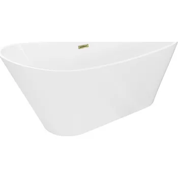 Vana Mexen Dora vana volně stojící 160 x 75 cm, bílá, přepad zlatý - 52071607500-50 Volně stojící vany